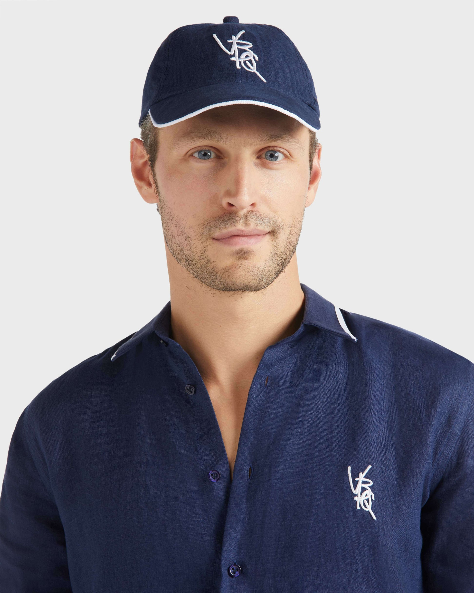 Vilebrequin Accessories Linen Cap VBQ Line - Blue Navy