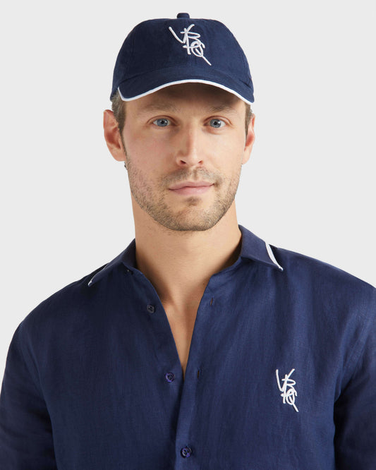 Vilebrequin Accessories Linen Cap VBQ Line - Blue Navy
