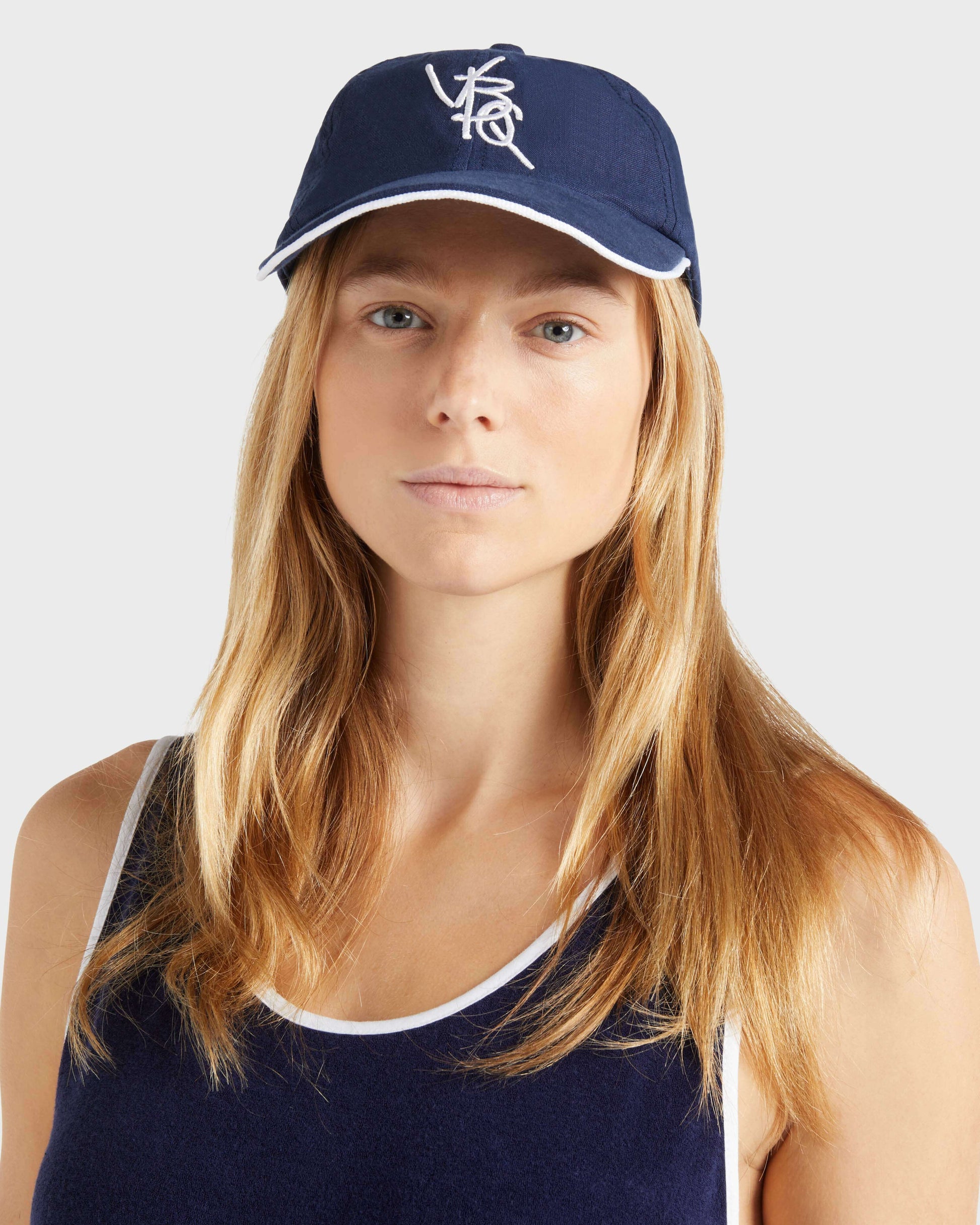 Vilebrequin Accessories Linen Cap VBQ Line - Blue Navy