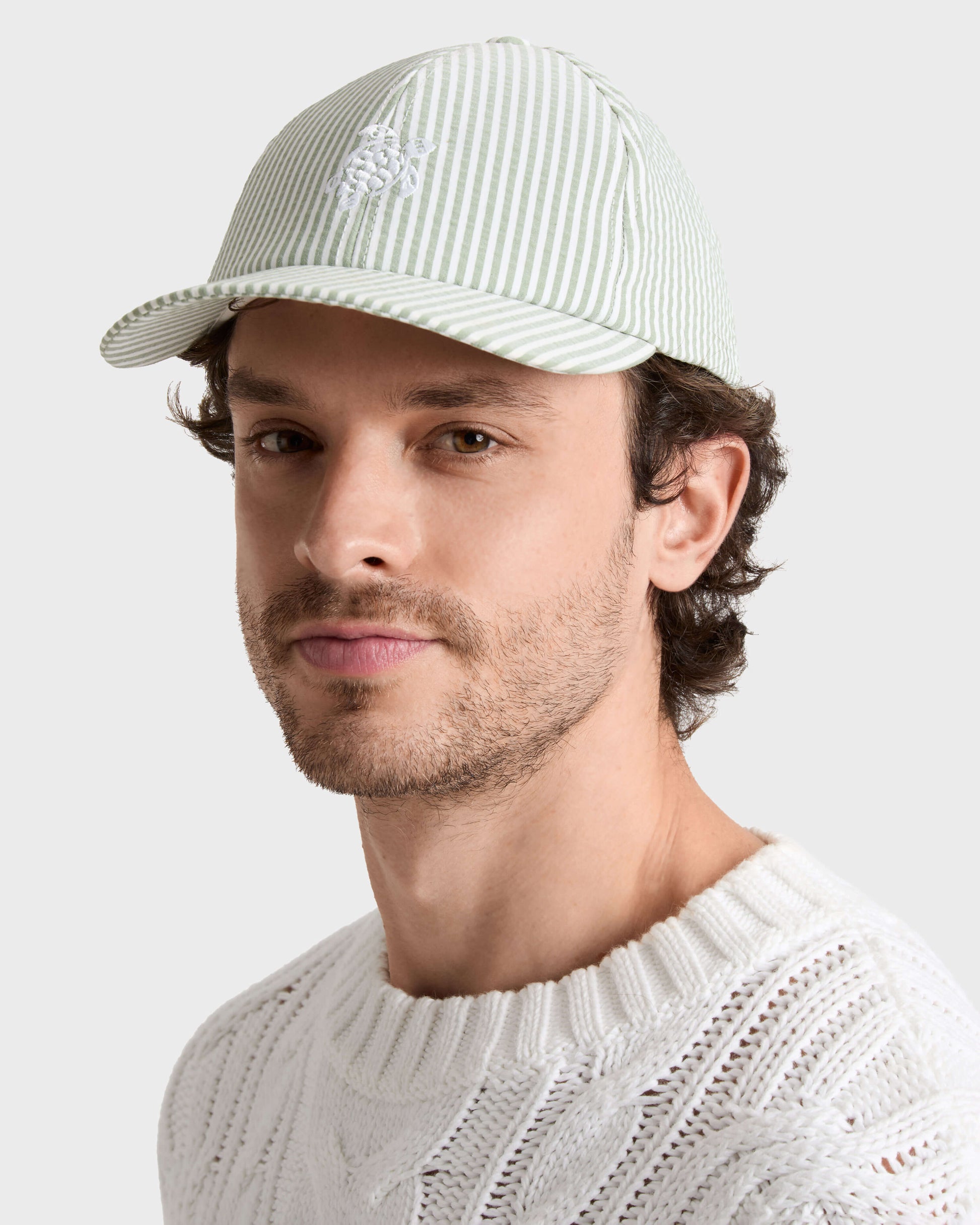 Vilebrequin Accessories Seersuckers Stripes Cap - Green Khaki