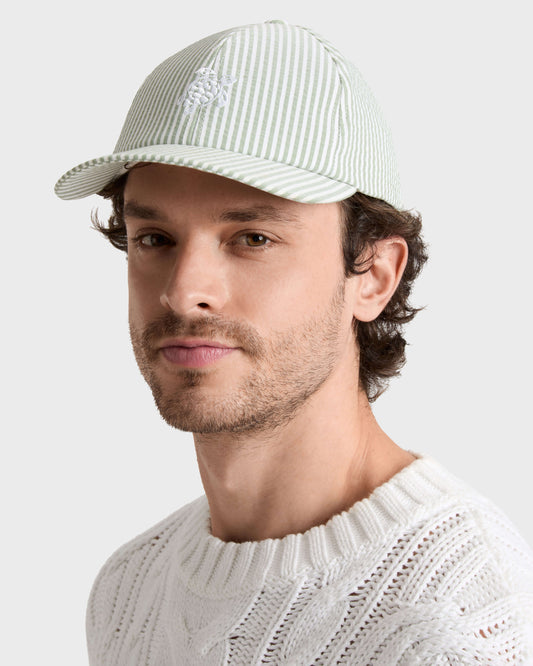 Vilebrequin Accessories Seersuckers Stripes Cap - Green Khaki