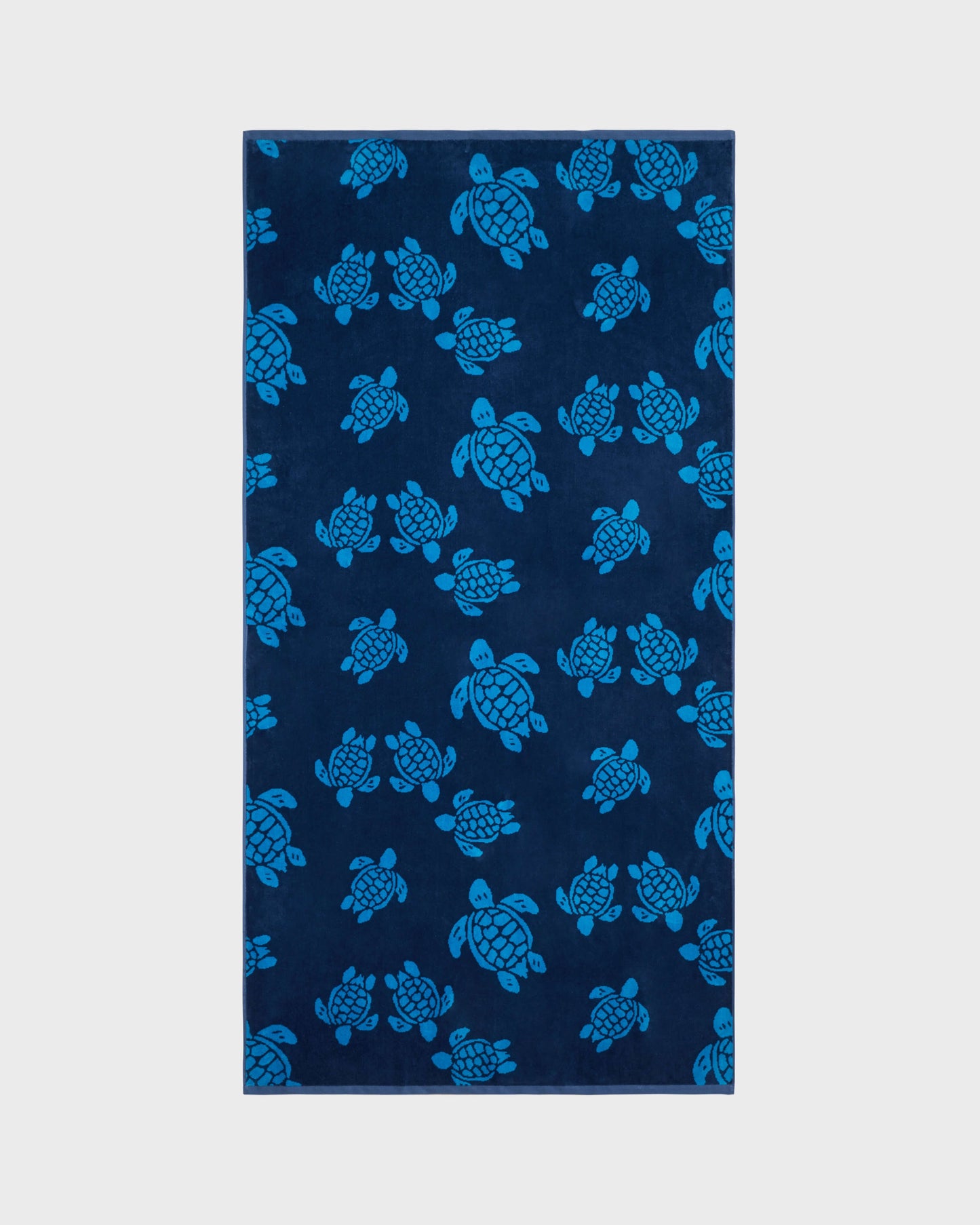 Vilebrequin Accessories Organic Cotton Beach Towel Ronde des Tortues Jacquard - Blue Evening