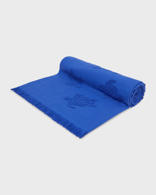 Vilebrequin Accessories Beach Fouta in Organic Cotton Turtles Jacquard | Beach Towel Vilebrequin STHU1201