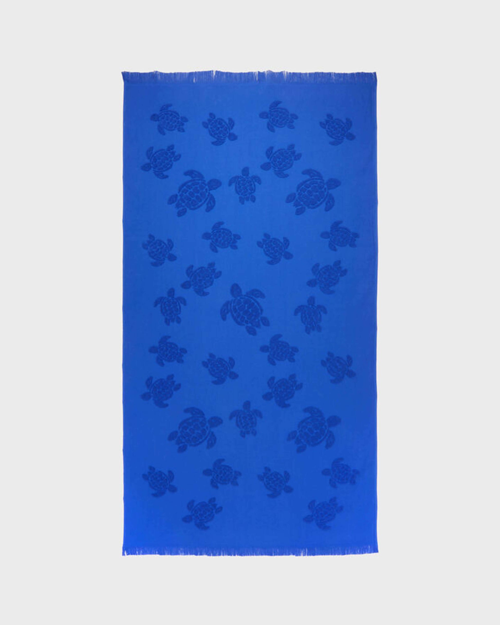Vilebrequin Accessories Beach Fouta in Organic Cotton Turtles Jacquard | Beach Towel Vilebrequin STHU1201