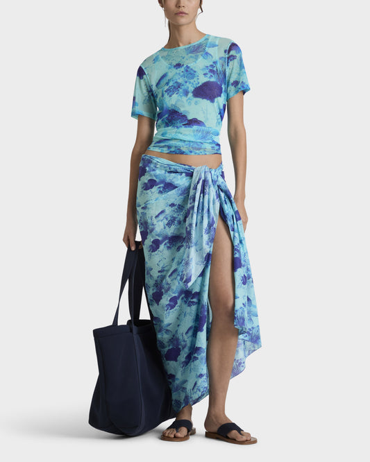 Vilebrequin Accessories Cotton Voile Pareo Coral Reef - Blue Oxygene