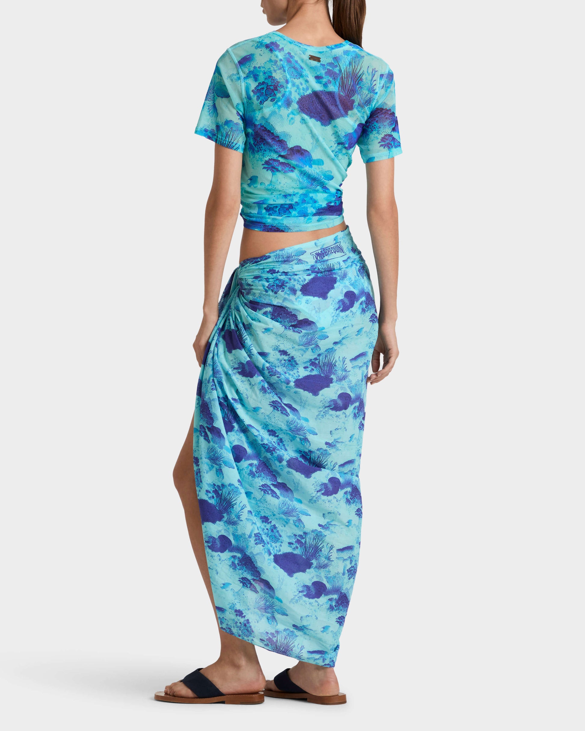 Vilebrequin Accessories Cotton Voile Pareo Coral Reef - Blue Oxygene
