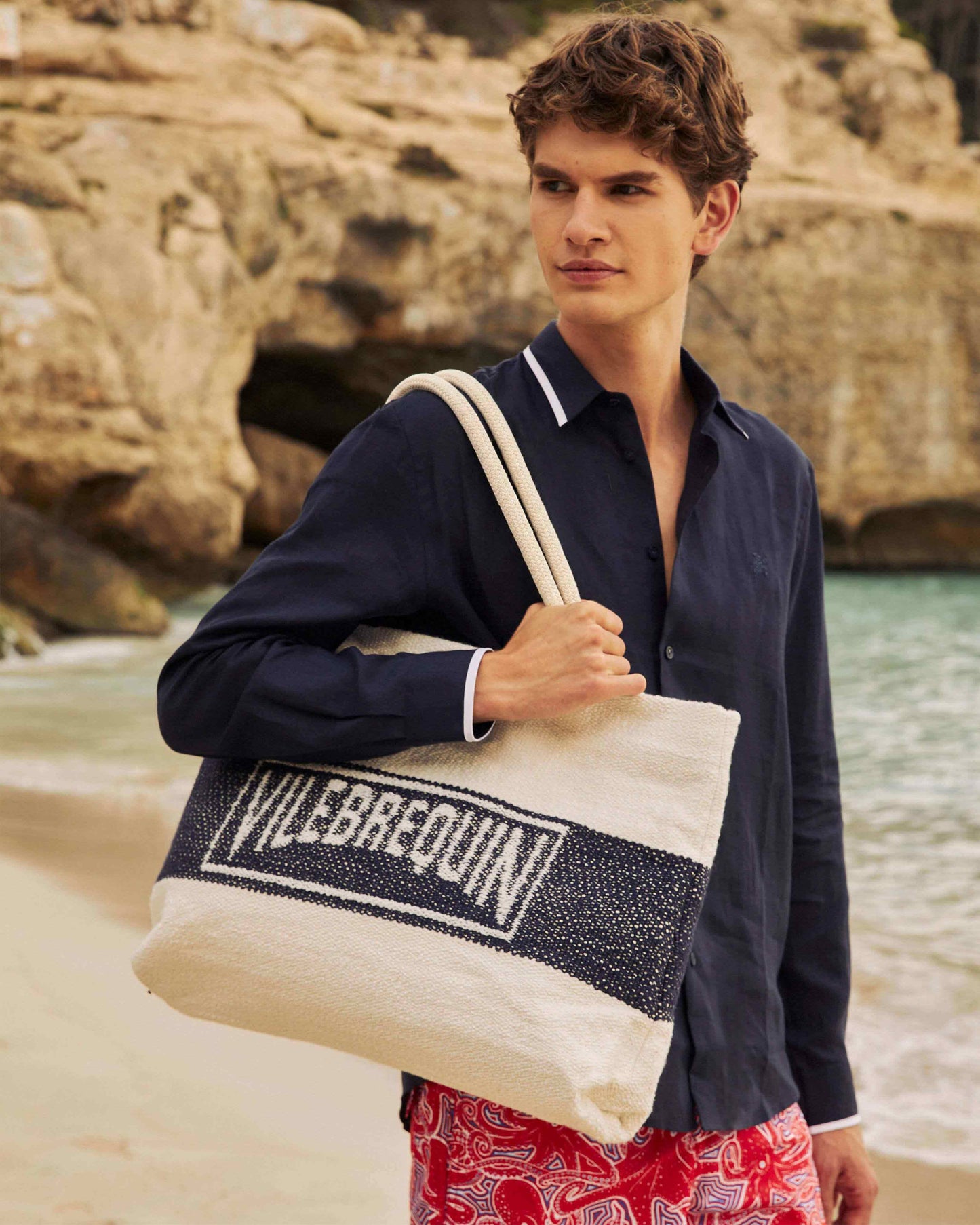 Vilebrequin Accessories Cotton Woven Beach Bag Vilebrequin - Blue Navy