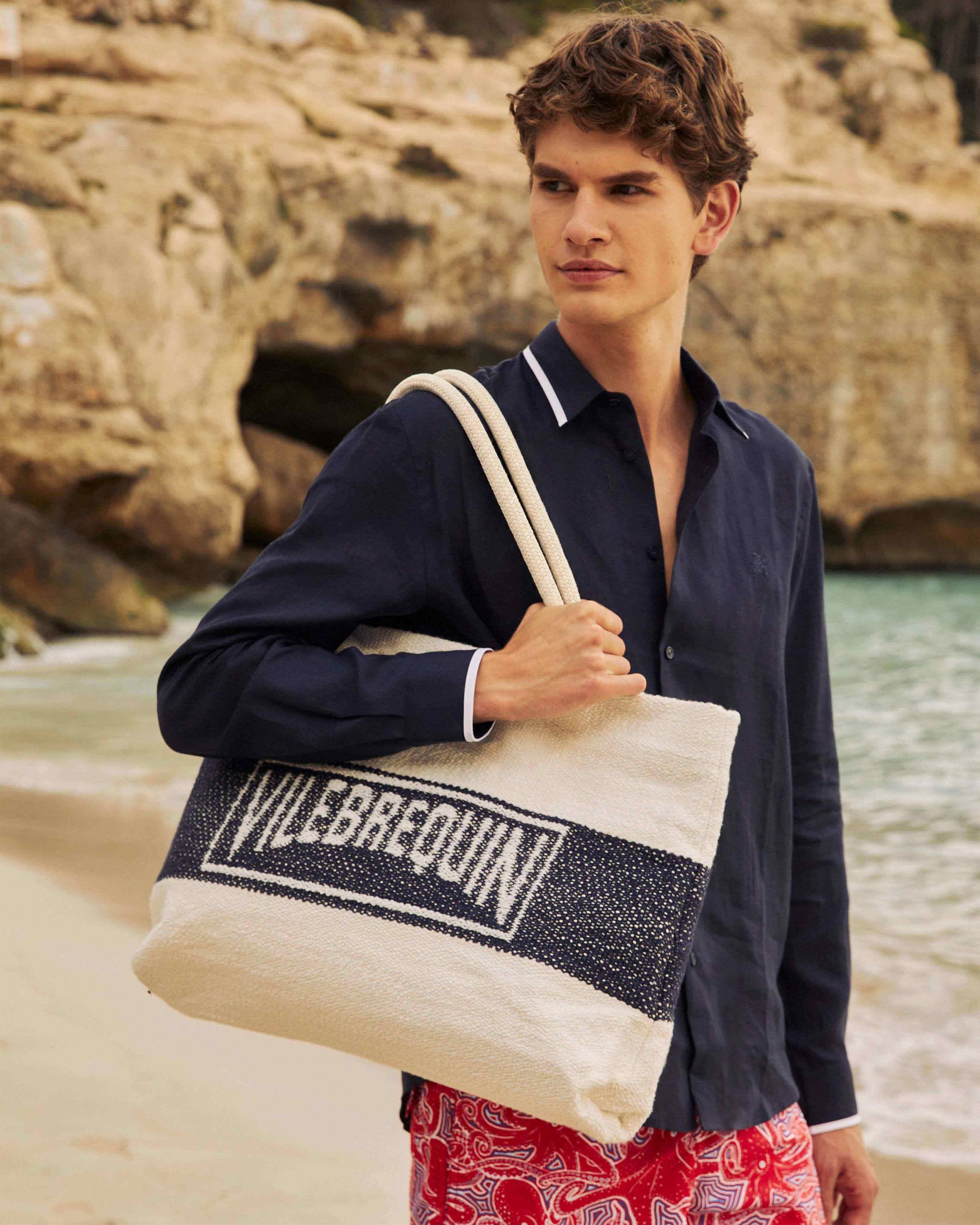 Vilebrequin Accessories Cotton Woven Beach Bag Vilebrequin - Blue Navy