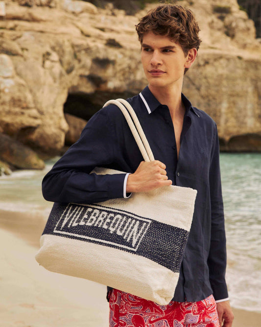 Vilebrequin Accessories Cotton Woven Beach Bag Vilebrequin - Blue Navy